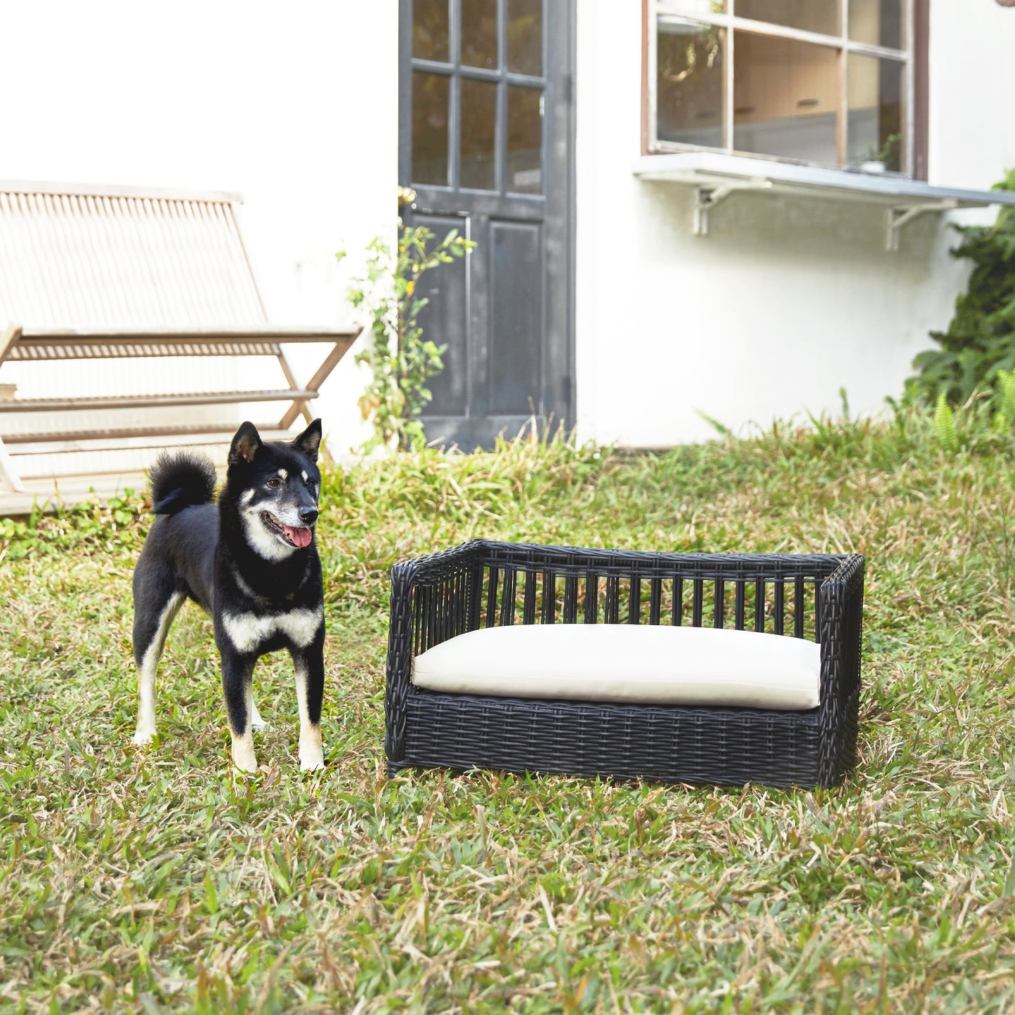 Cama y cojín para perros o gatos tejidos de ratán Teamson Pets