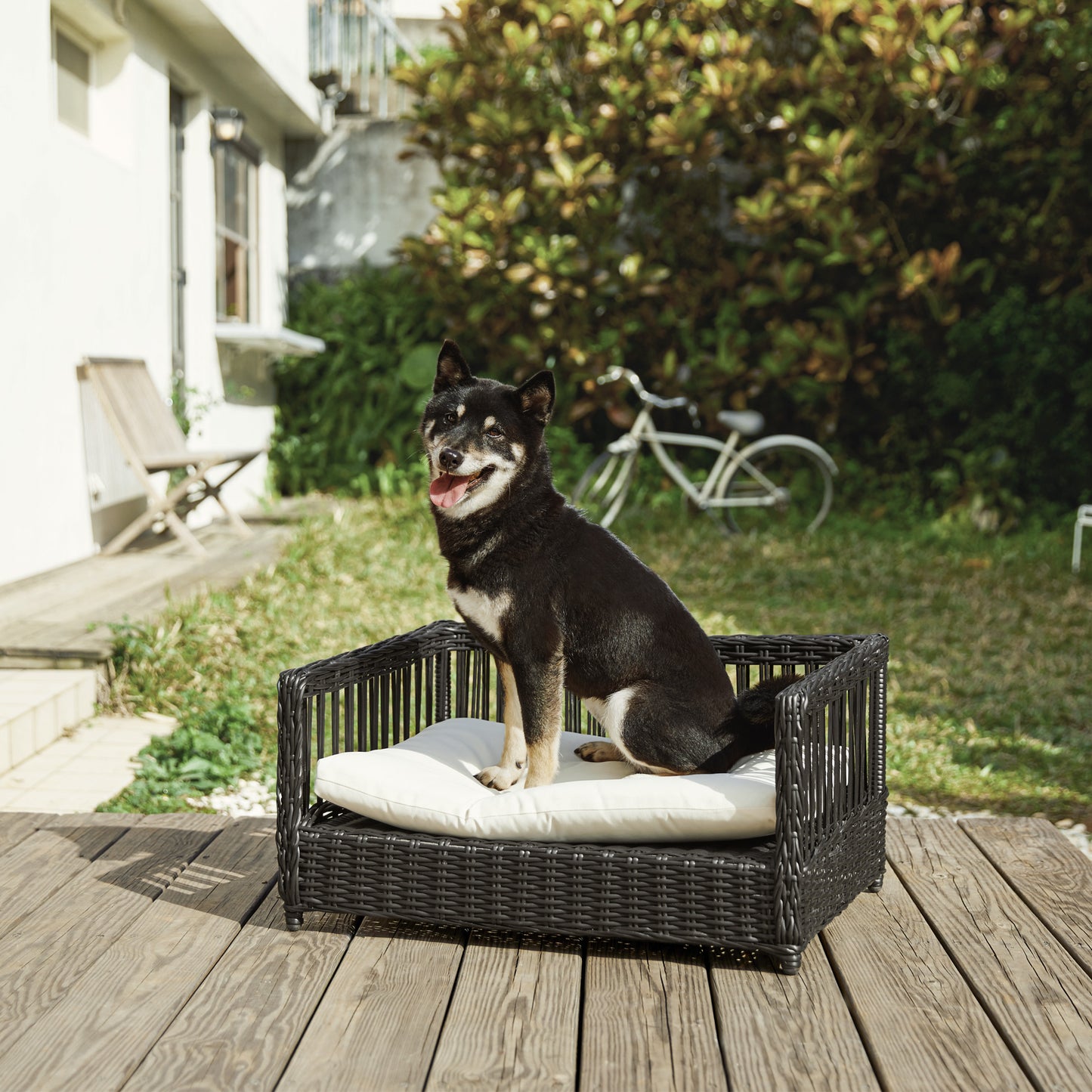 Cama y cojín para perros o gatos tejidos de ratán Teamson Pets